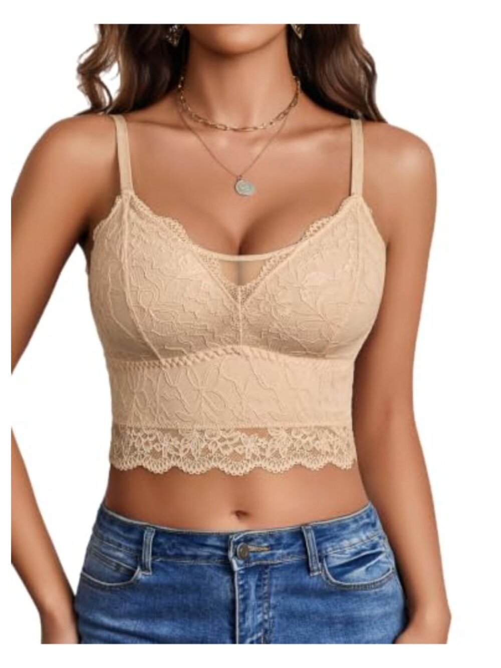 Lace Camisole Tank Top V-Neck Sleeveless Crop Cami Sheer Mesh Going Out